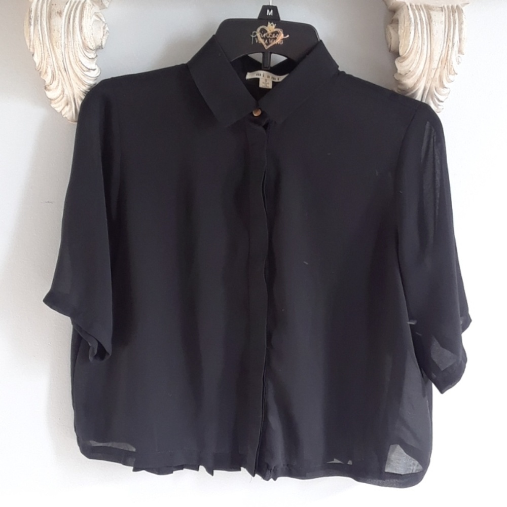 Miami, black cropped blouse, size sm